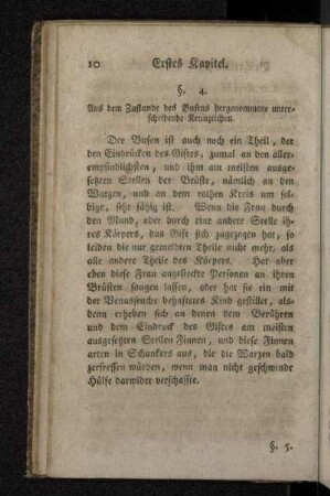 §. 4. Aus dem Zustande des Busens hergenommene unterscheidende Kennzeichen.