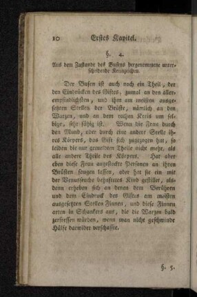 §. 4. Aus dem Zustande des Busens hergenommene unterscheidende Kennzeichen.