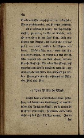 5) Vom Mästen der Gänse.