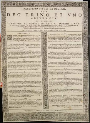 Repetitio Tituli De Decimus, Quam Deo Trino Et Uno Adiuvante Sub Praesidio ... Ioannis à Driesch ... pro supremo I. V. Gradu consequendo sustinere conabitur: Ioannes Iogvvegaevs Heinrichoviensis Silesius