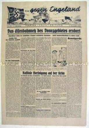 Kriegszeitung der Marine "... gegen Engeland" u.a. zu den Kämpfen an den Ostfront