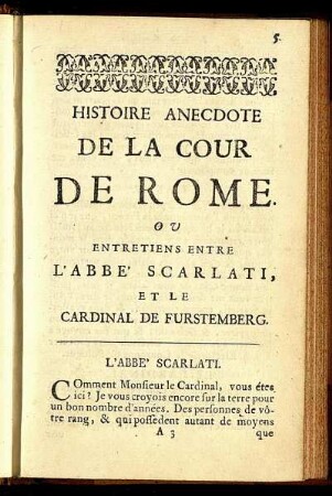 Histoire anecdote de la cour de rome.