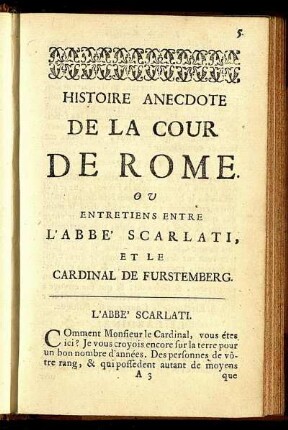Histoire anecdote de la cour de rome.