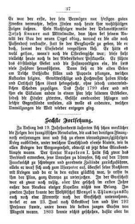 Sechste Fortsetzung.
