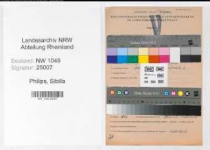 Entnazifizierung Sibilla Philips , geb. 23.03.1893 (Schneiderin)