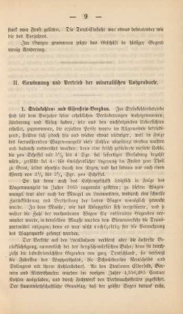 II. Gewinnung und Vertrieb der mineralischen Rohprodukte.