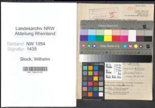 Entnazifizierung Wilhelm Stock , geb. 08.01.1892 (Verw.Inspektor)