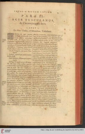 Caput I: De Veteri Tusco, & Montibus, Tusculanis