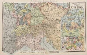 Süddeutschland und Alpenländer, Staatenkarte, Thüringen und Anhalt, Schweiz, Politische Übersicht