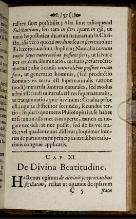 Cap. XI. De Divina Beatitudine