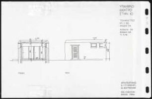 Theater, Ios: Toilettengebäude: Ansicht, Schnitt 1:50