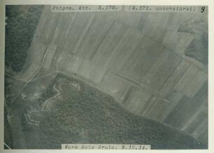 Foto des Verteidigungswerkes im Bois Brûlé (Luftbild)
