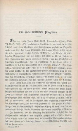 265-273 Ein socialpolitisches Programm