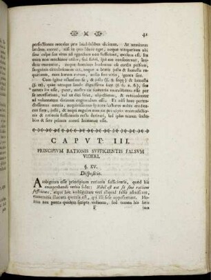 Caput III. Principium Rationis Sufficientis Falsum Videri.