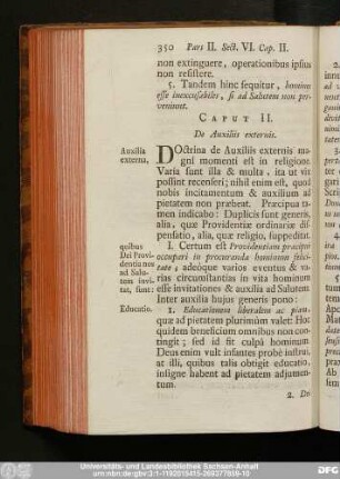 Caput II. De Auxiliis externis.