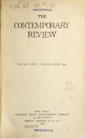 Contemporary review. 67. 1895