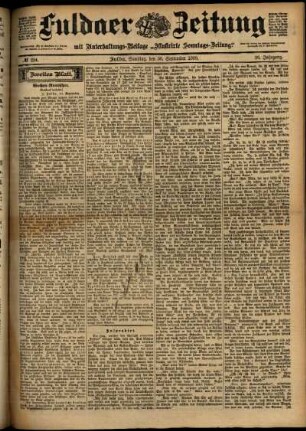 Zweite Ausgabe vom Samstag, den 30. September 1899.