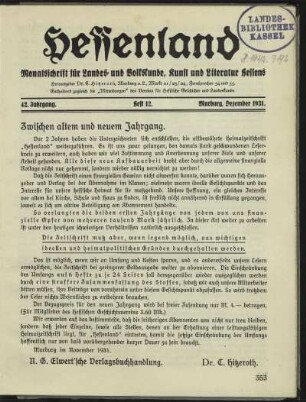 Heft 12, Dezember 1931