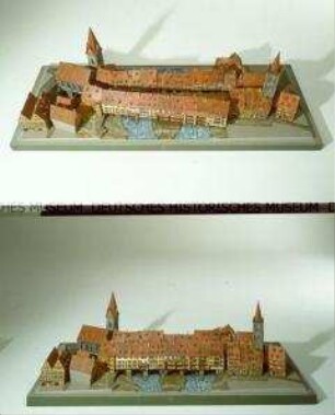 Modell der Krämerbrücke in Erfurt (Zustand um 1500)