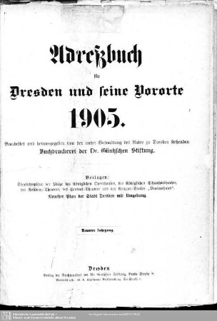 1905: Adreßbuch für Dresden und seine Vororte