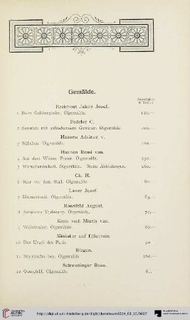 Gemälde (Nr. 1-20)