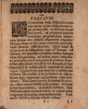 Diss. ... de dispensatione legis