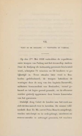 VII. Togt in de Redjang. - Vestiging te Tameda