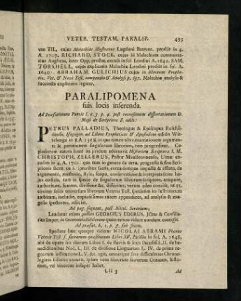453-454, Petrus Palladius, Theologus & Episcopus ...