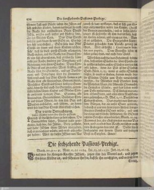 Die sechzehende Paßions-Predigt.