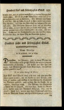 Hundert sechs und siebenzigstes Stück