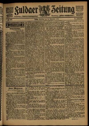 Zweite Ausgabe vom Samstag, den 14. November 1903.