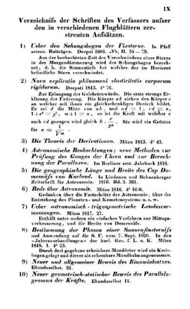 Verzeichnis der Schriften des Verfassers.