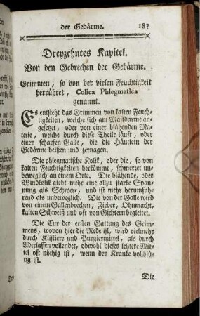 Dreyzehntes Kapitel. Von den Gebrechen der Gedärme.