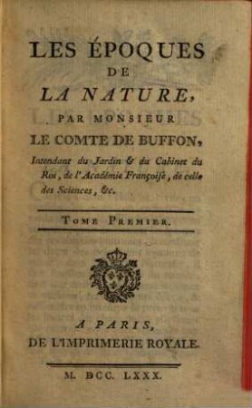 Les Epoques de la Nature, 1