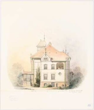 Villa für zwei Familien, Berlin-Grunewald Monatskonkurrenz März 1890, engerer Wettbewerb April 1890: Ansicht 1:100