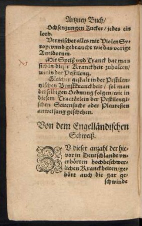Von dem Engelländischen Schweiß.
