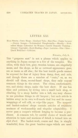 Letter XXI. Mean streets ...
