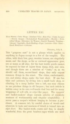 Letter XXI. Mean streets ...