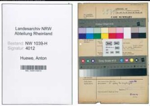 Entnazifizierung Anton Huewe , geb. 10.03.1910 (Angestellter)