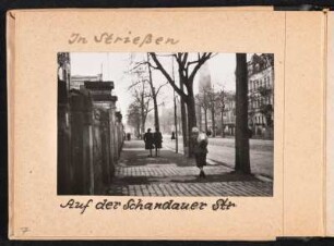 Fotoalbum des Malers Willy Irmscher : Albumseite 4 mit Aufnahme von der Schandauer Straße in Dresden