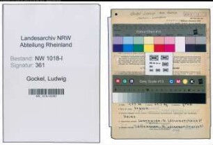 Entnazifizierung Ludwig Gockel , geb. 27.05.1896 (Stadtinspektor)