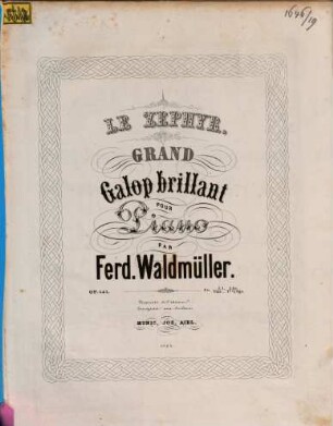 Le Zephyr : grand galop brillant pour piano ; op. 141