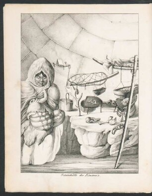 Tafel: Schneehütte der Eskimo's.