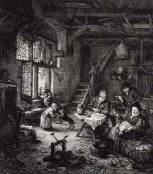 Die Bauernfamilie in der Stube - Le menage hollandois