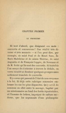 Chapitre Premier. Le Problème