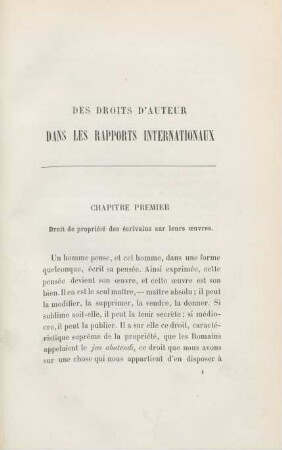 Chapitre premier. Droit de propriété des écrivains sur leurs oeuvres
