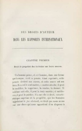 Chapitre premier. Droit de propriété des écrivains sur leurs oeuvres