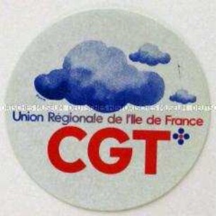 Werbe-Aufkleber der französischen Gewerkschaft CGT