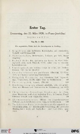 Erster Tag (Nr. 1-260)