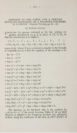 Addition to the paper "On a certain envelope depending on a triangle inscribed in a circle," present volume, pp. 31-41.
